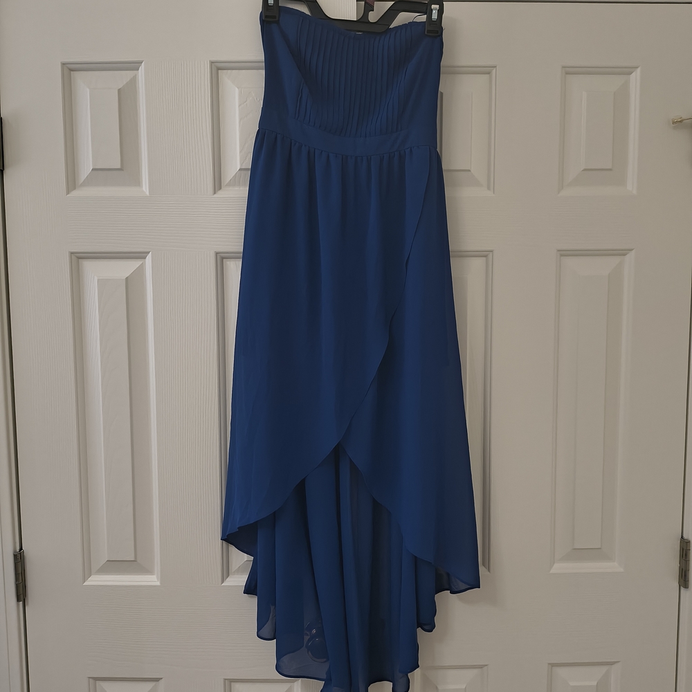 Double Zero Blue High Low Dress